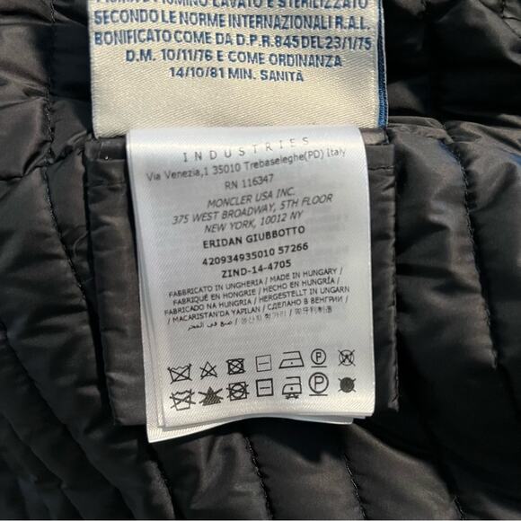 Moncler Eridan Giubbotto Jacket Size 4 Fur collar Kalgan lamb Black EUC Auth. XL - Picture 14 of 15